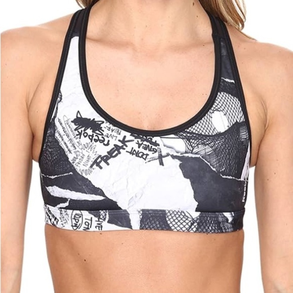 Reebok Graphic Black and White Sports Bra